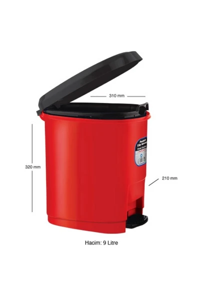 Ark Çöp Kovası Plastik Kapaklı Pedallı 9 Lt 1380 ürün görseli