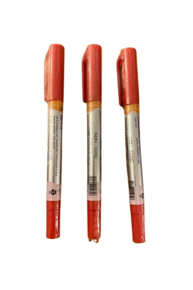 3A Permanent Kalıcı Marker Kalemi Çift Uçlu 0.5 mm ve 1 mm Kırmızı 3 Adet - Resim 3
