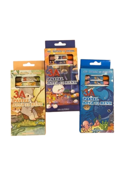 3A Pastel Boya 12 Renk 2 Adet Fiyatıdır ürün görseli