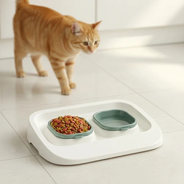 Mikopet Yeşil 2'si 1 Arada Mama Ve Su Kabı ürün görseli