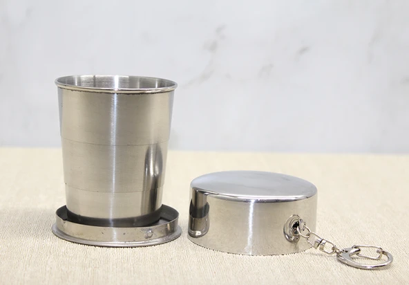 Katlanabilir Tekli Paslanmaz Çelik Shot Bardak 7 cm ürün görseli 1