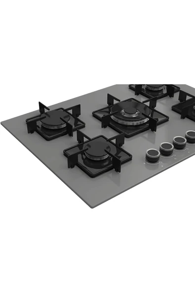 Ferre SS038 Kare Emaye Izg.75 cm  Gri Cam Ocak - Resim 3