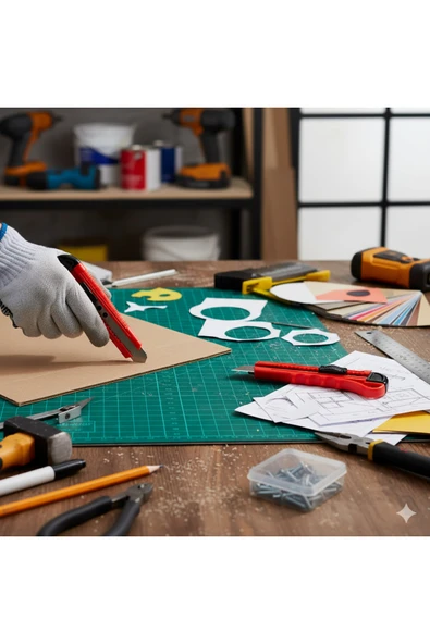 Ark Standart Maket Bıçağı 18 mm Kırmızı Renk 4 Adet ürün görseli