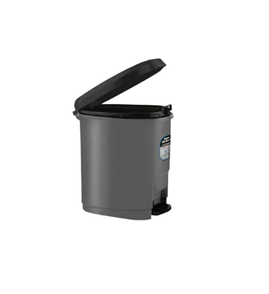 Ark Çöp Kovası Plastik Kapaklı Pedallı 9 Lt Gri ürün görseli 1