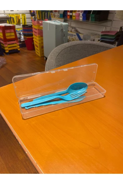 Ark Plastik Çatal Kaşık Bıçak Seti Kutulu 2 Adet - Resim 3