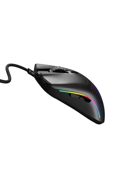 Glorious Model O 2 Mini Kablolu RGB UltraLight Gaming Mouse 26K DPI 49g – Mat Siyah - Resim 3