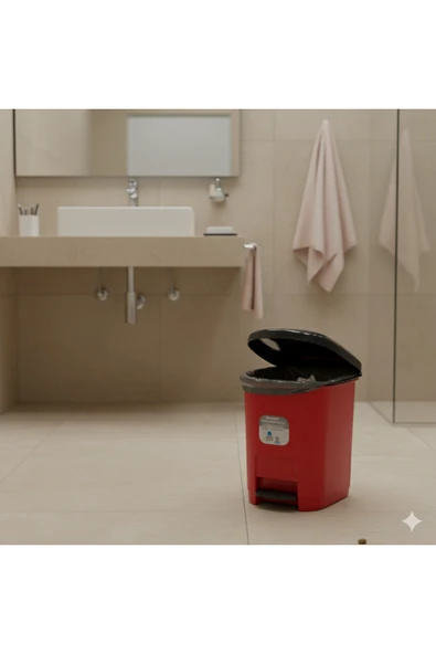 Ark Pedallı Plastik 20 Lt Çöp Kutusu - Resim 2