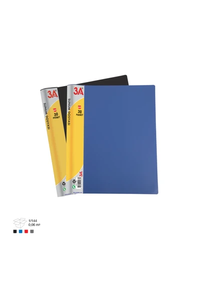 3A Sunum Dosyası Şeffaf Cepli 30 Sayfa Renkli Kapak ürün görseli