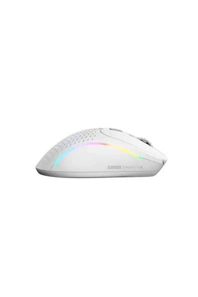 Glorious Model D 2 Kablosuz RGB Ergonomik Gaming Mouse 26K DPI 66 g – Mat Beyaz - Resim 2