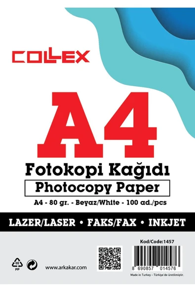 Collex Fotokopi Kağıdı A4 80 gr 100 Adet ürün görseli