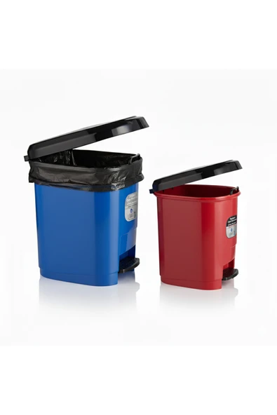 Ark 20 Lt ve 9 Lt Plastik Pedallı Çöp Kovası 2'li Set - Resim 2