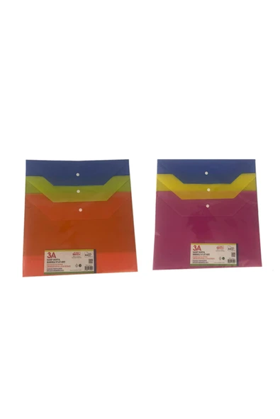 3A Çıtçıtlı Dosya 13 micron Şeffaf 5 Adet ürün görseli