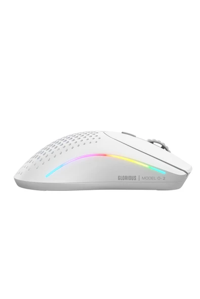 Glorious Model O 2 Mini Kablosuz RGB UltraLight Gaming Mouse 26K DPI 57g Mat Beyaz - Resim 4