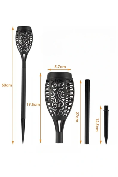 Solar Alev Efektli Bahçe Lambası - Resim 2