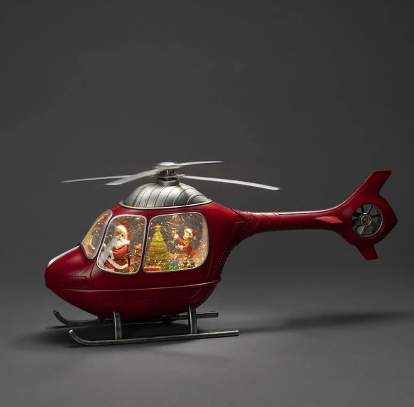 Helikopter Tasarımlı Işıklı Müzikli Kar Küresi ürün görseli 1