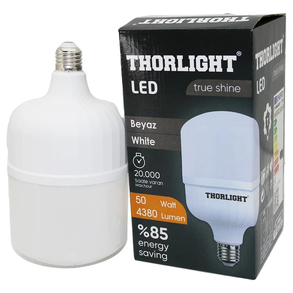 THORLIGHT 50W E27 TORCH T-SHAPE BEYAZ LED AMPUL T-50B (5284) - Resim 2