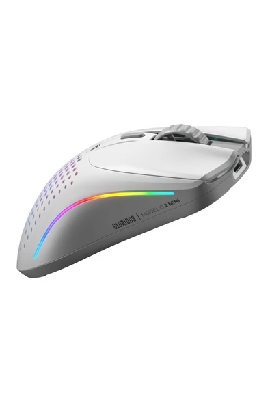 Glorious Model O 2 Mini Kablosuz RGB UltraLight Gaming Mouse 26K DPI 57g Mat Beyaz - Resim 2