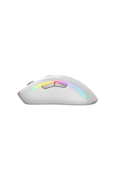 Glorious Model D 2 Kablosuz RGB Ergonomik Gaming Mouse 26K DPI 66 g – Mat Beyaz - Resim 3