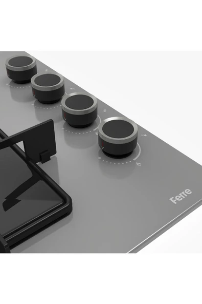 Ferre SS208 Gri Kare Ankastre Cam Ocak 60 cm ( Kare Gözlü ) - Resim 3