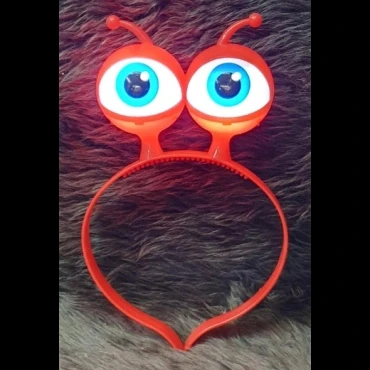 Led Işıklı & Pilli Uzaylı Göz Parti Tacı Kırmızı Renk ürün görseli