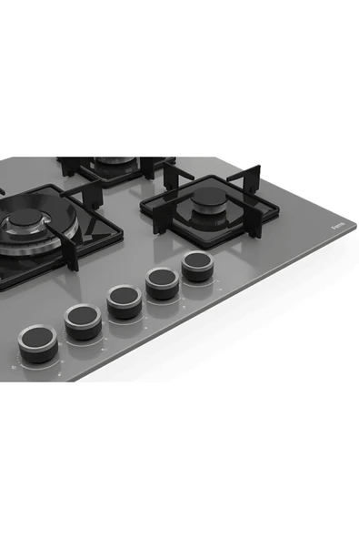 Ferre SS038 Kare Emaye Izg.75 cm  Gri Cam Ocak - Resim 2