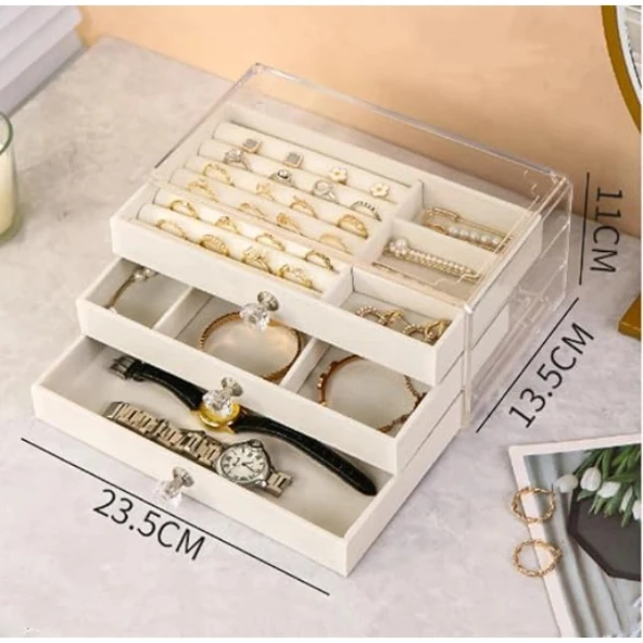 Üç Katlı Takı Organizeri - Resim 5