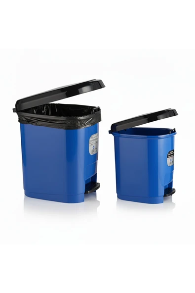 Ark 20 Lt ve 9 Lt Plastik Pedallı Çöp Kovası 2'li Set - Resim 3