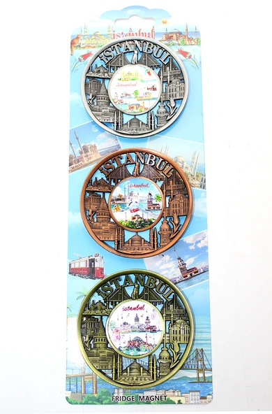 İstanbul Temalı Metal Magnet 3'lü Set Model 2 ürün görseli 1