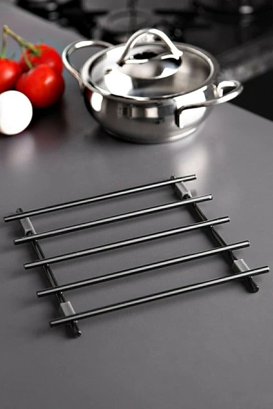 Metal Nihale Siyah Demir Nihale Tezgah Üstü Nihale Kare Metal Altlık Çaydanlık Tencere Altılığı ürün görseli