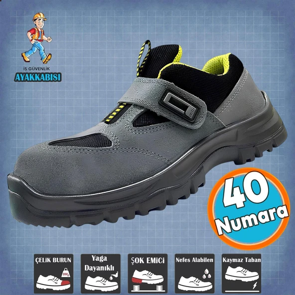 Cırtlı Çelik Demir Burunlu 40 Numara Çelik Ara Tabanlı Süet Güvenlik İnşaatçı Ayakkabı İş Ayakkabısı ürün görseli 1