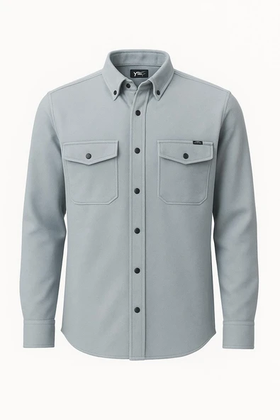 Yxc Uzun Kol Slim Fit Erkek Örme Cepli Gömlek - 7438 ürün görseli
