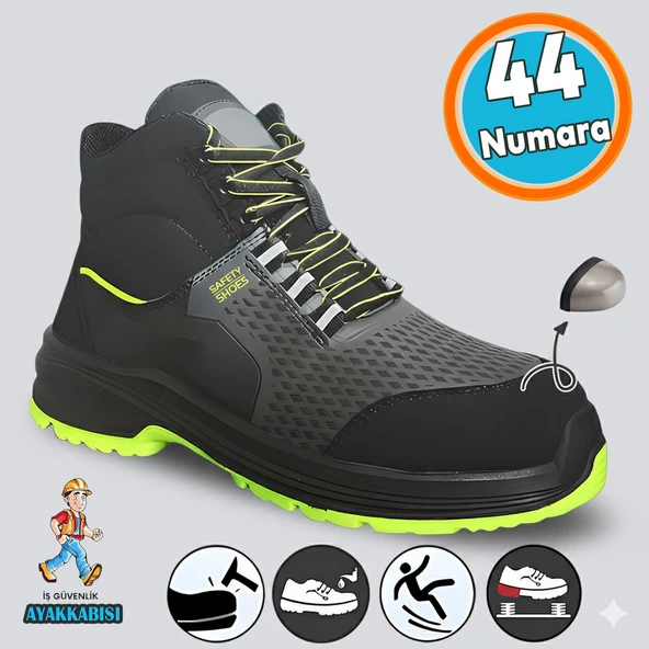 İş Ayakkabısı Süet Delikli Nefes Alan Çelik Burunlu İnşaatçı Tekstil Güvenlik Ayakkabı Bot 44 Numara ürün görseli