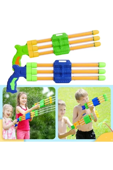 babydoor TOYS Havuz Oyuncağı Pompalı 3 Atar Su Tabancası 3 Başlı Su Pompası C7895-838-37 - Resim 4