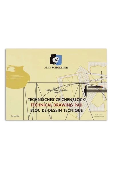 Alex Schoeller ALEX TEKNİK ÇİZİM BLOĞU 80 GR A3 20 YAPRAK YAN ürün görseli