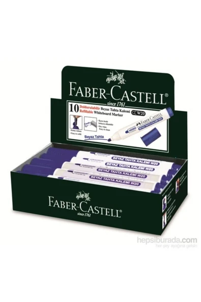 Faber Castell Faber-Castell Beyaz Tahta Kalemi W20 Mavi, 10'lu ürün görseli