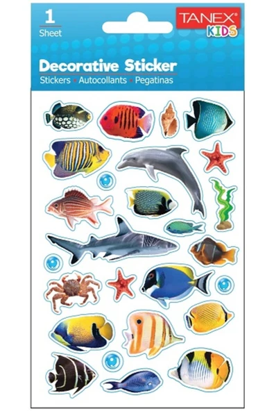 Tanex STICKER BALIKLAR SERİSİ 6 ADET TNX-25042 1 POŞET ürün görseli