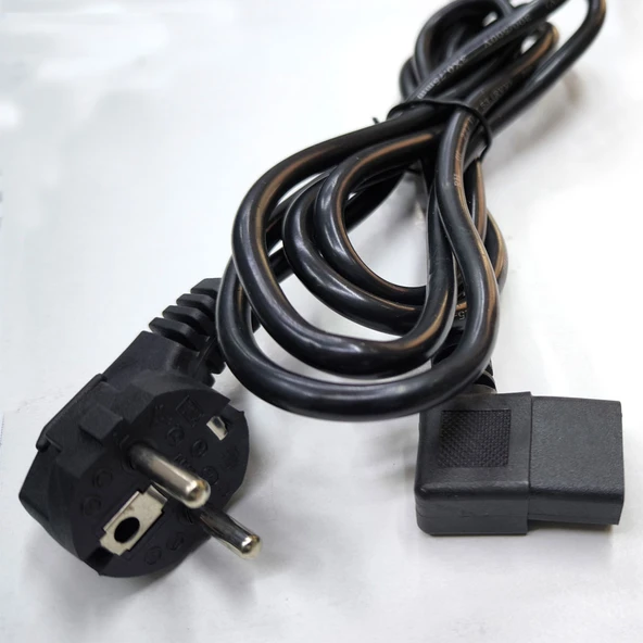 AC 90 derece L power kablo 3x0.75 L tipi 90° PC Monitör power kablosu 2m - Resim 3