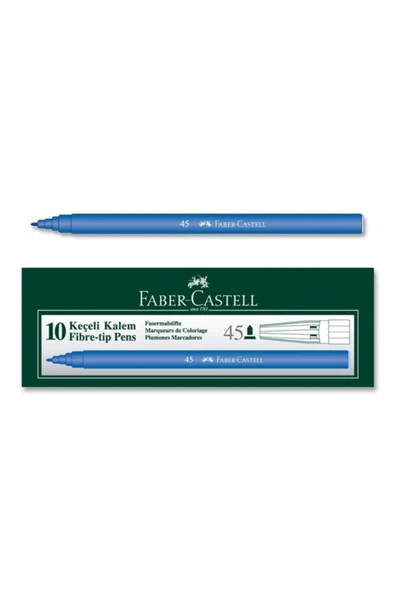 Faber Castell Faber-castell Keçeli Kalem, Mavi 10lu Paket ürün görseli