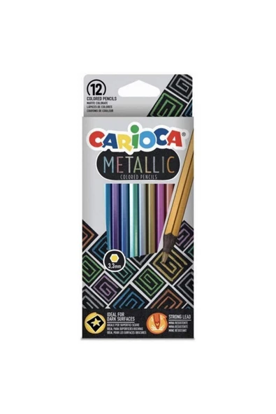 CARIOCA 12 Renk Metalik Kuru Boya 43164 ürün görseli