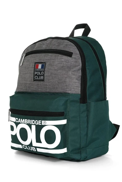 Cambridge Polo Club Street Style Dört Bölmeli Unisex Okul Sırt Çantası Yeşil / CPO4016.032 - Resim 2
