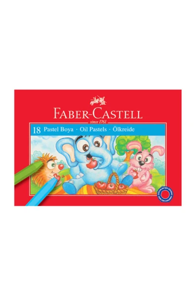 Faber Castell Unisex Çocuk Kırmızı Karton Kutu 18 Renk Pastel Boya ürün görseli