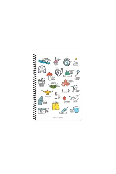 Hisli Şeyler Keskin A4 Kareli Spiralli Stickerli Defter Hallederiz 80yp - Resim 2