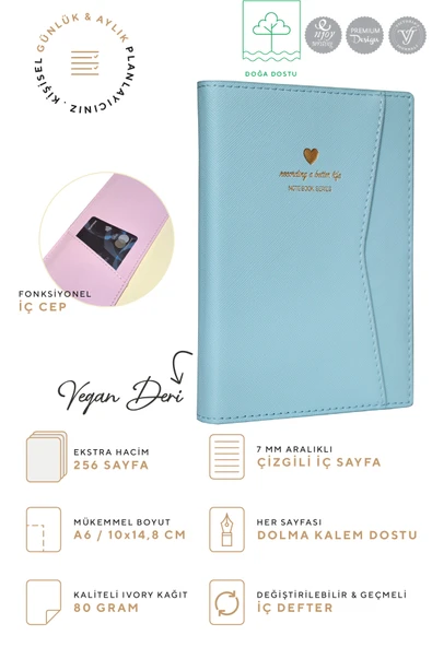 Victoria's Journals Geçmeli ve Cepli Defter A6 Ivory 128 yaprak - Resim 2