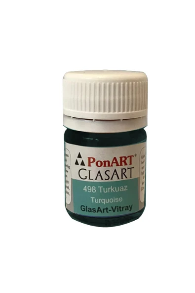 Ponart Glasart 20 ml Turkuaz 498 Vitray Boyası ürün görseli