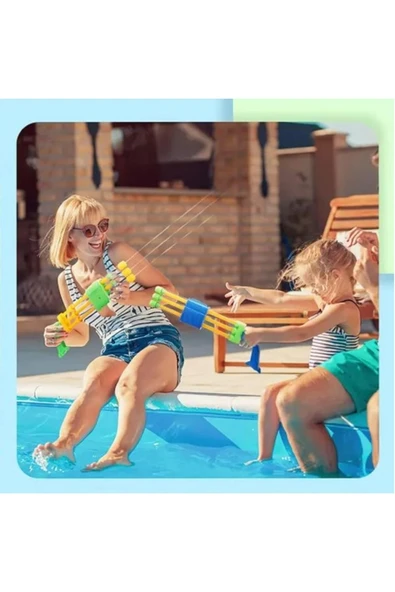 babydoor TOYS Havuz Oyuncağı Pompalı 3 Atar Su Tabancası 3 Başlı Su Pompası C7895-838-37 - Resim 3