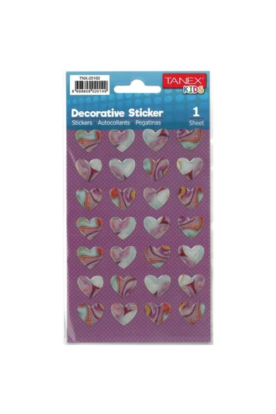 Tanex KIDS TNX-25100 DEKORATİF ETİKETLER - PUFFY KALP SERİSİ STICKER - TEKLİ ürün görseli