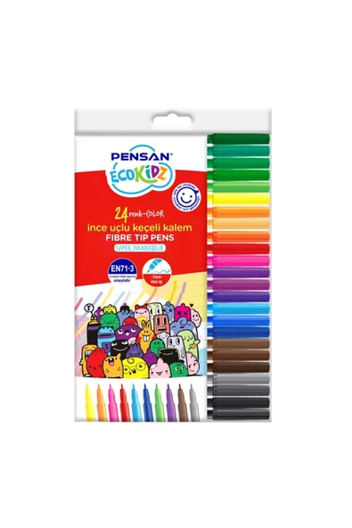 Pensan Kidz Keçeli Kalem İnce Uçlu 24 Renk 5000 - Resim 2
