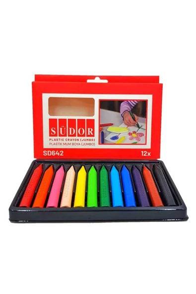 Südor 12'Lİ Jumbo Plastik Üçgen Mum Boya ürün görseli