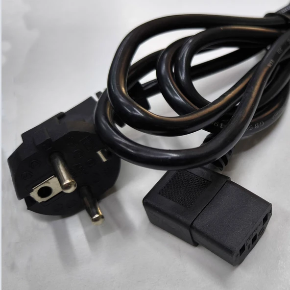 AC 90 derece L power kablo 3x0.75 L tipi 90° PC Monitör power kablosu 2m - Resim 5