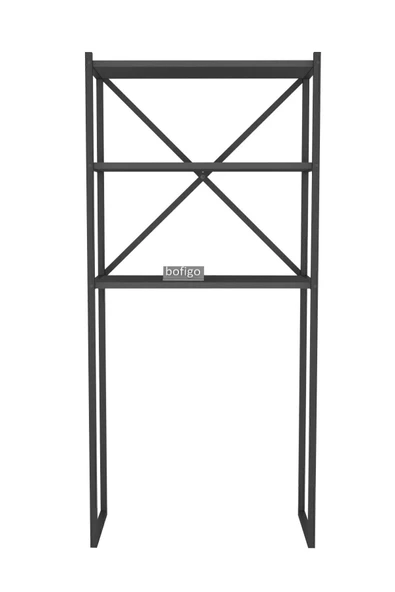 Bofigo 3 Raflı Metal Banyo Düzenleyici Metal Banyo Rafı Çamaşır Makinası Üstü Antrasit - Resim 5
